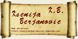 Ksenija Berjanović vizit kartica